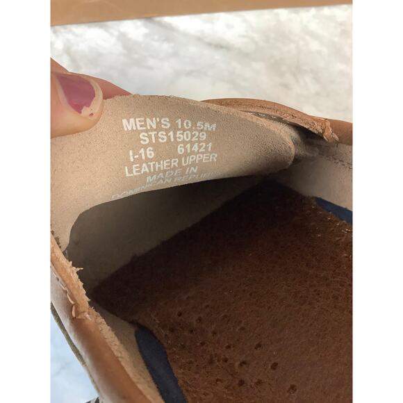 SPERRY Men's 10.5M White Camel Topsider Authentic Original Boat Shoes LB8-9 - Picture 7 of 8